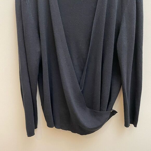 Habitat Clothes To Live In Cardigan Wrap Sweater Womens L Black Long Sleeve - Picture 3 of 12